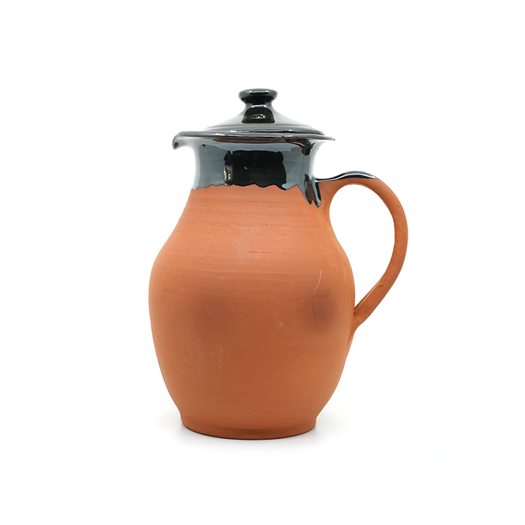 Handcrafted Half Glazed Clay Pitcher 1000 ml | Dirtique