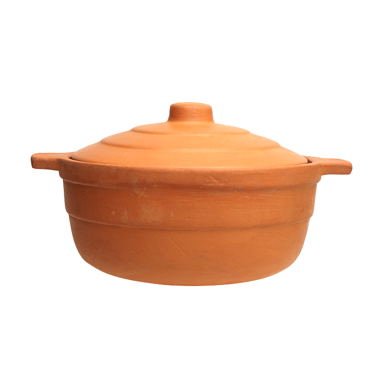 Clay Unglazed Cooking Pot with Lid 1 Ltr 